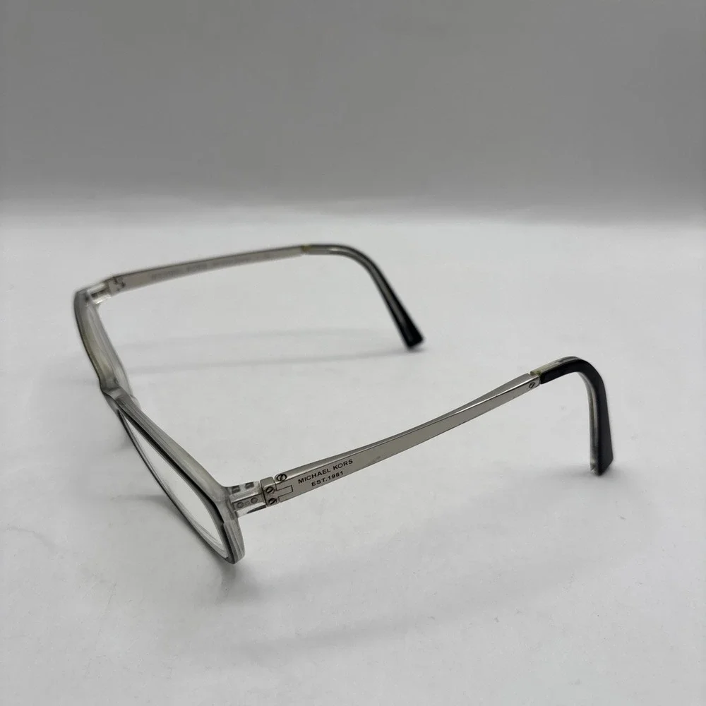 Michael Kors‎ Black Clear Wayfarer Frames- Silver Temples MK4017 Nevis 55 16 135